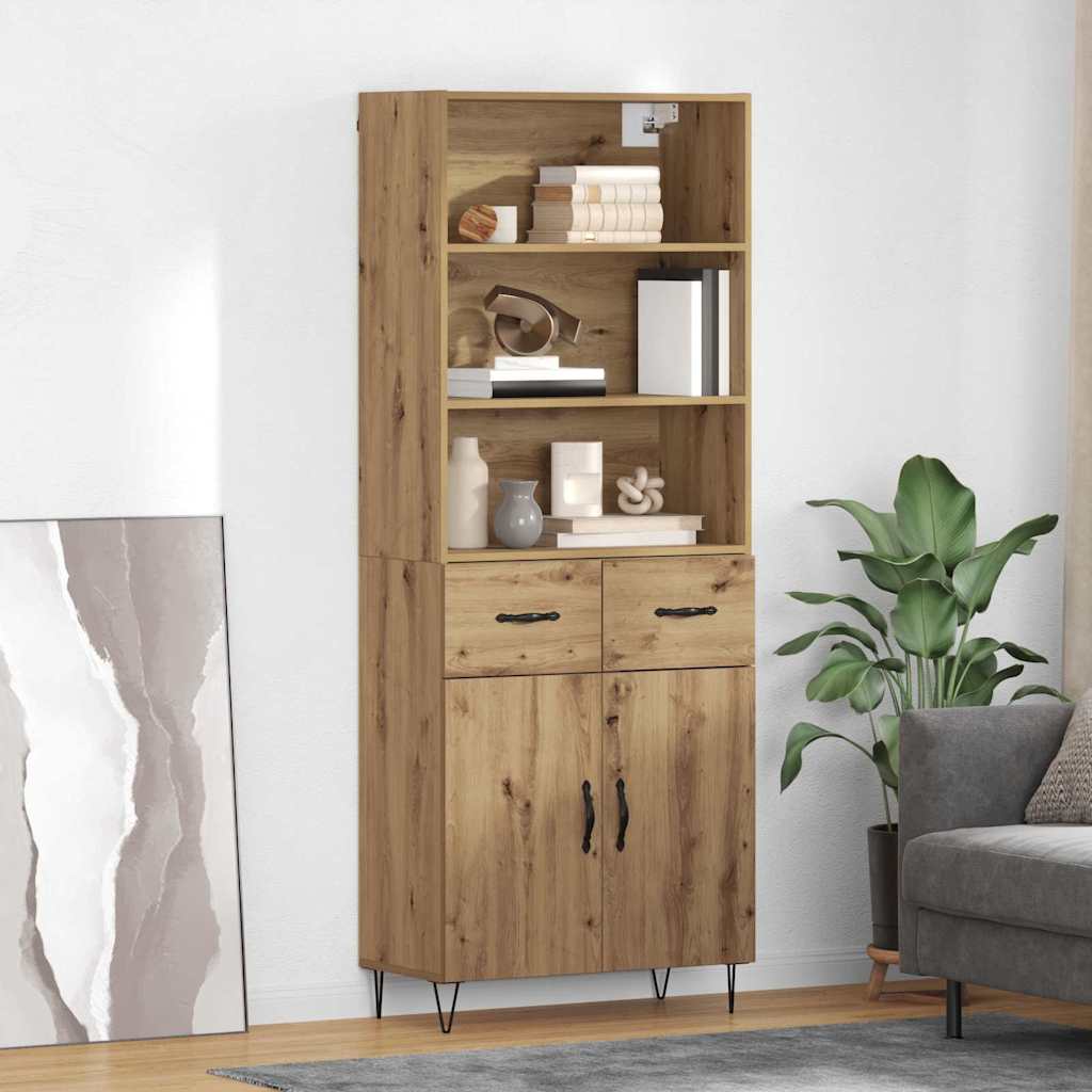 Highboard s ladicama 2 pcs Umjetnički hrast Konstruirano drvo