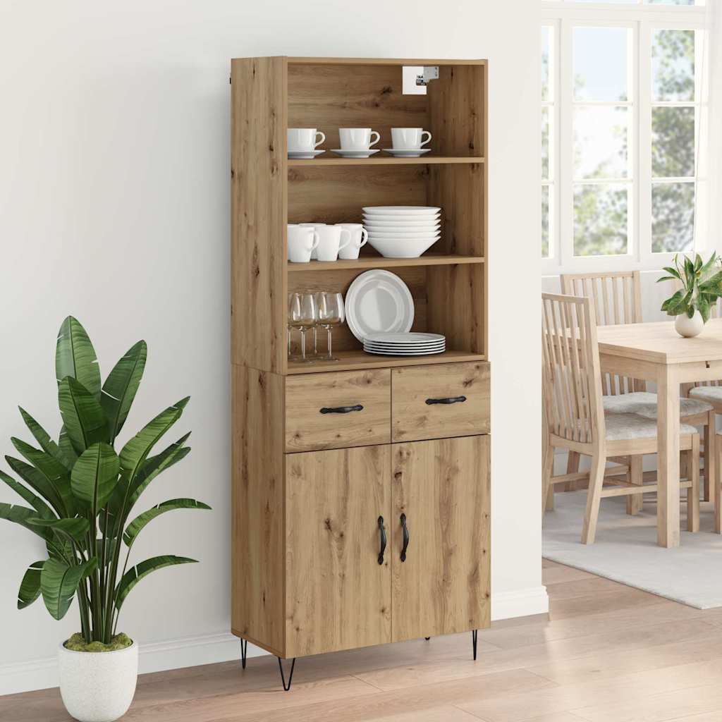 Highboard s ladicama 2 pcs Umjetnički hrast Konstruirano drvo