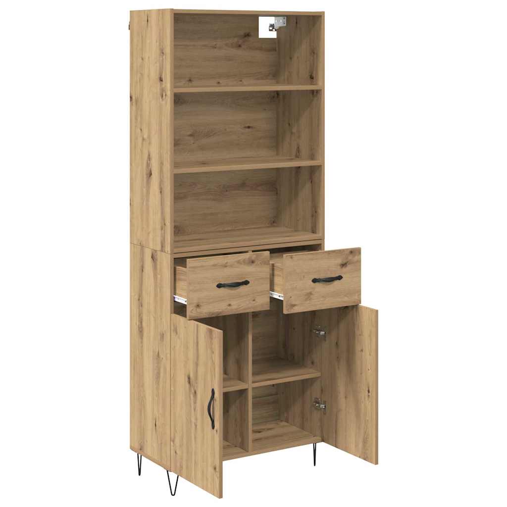 Highboard s ladicama 2 pcs Umjetnički hrast Konstruirano drvo
