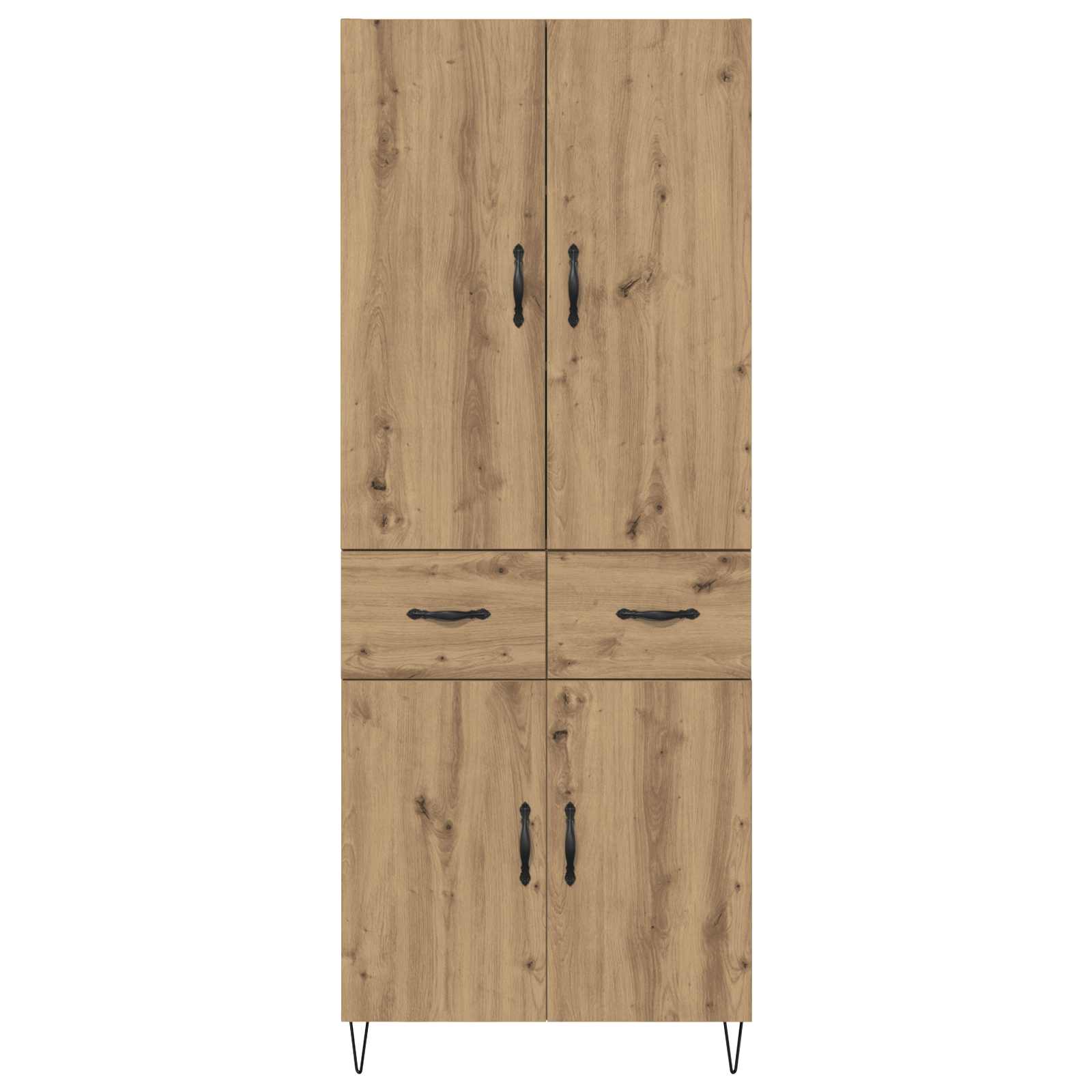 Highboard 2 pcs Umjetnički hrast Inženjersko drvo i staklo
