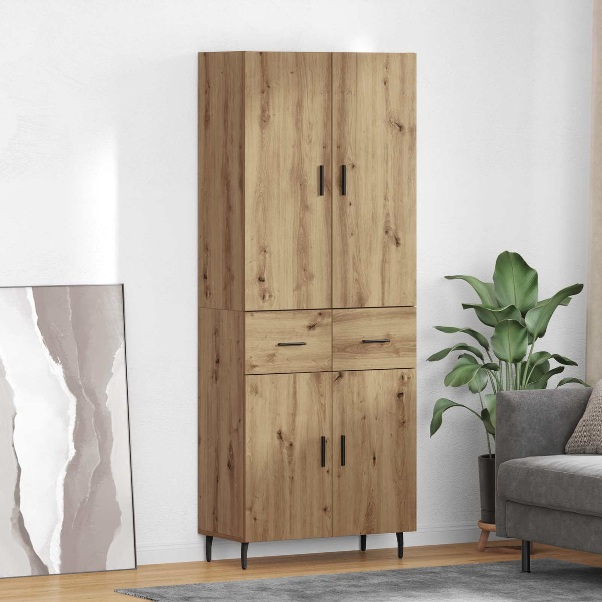 Highboard 2 kom. Umjetnički hrast 69,5 x 34 x 180 cm