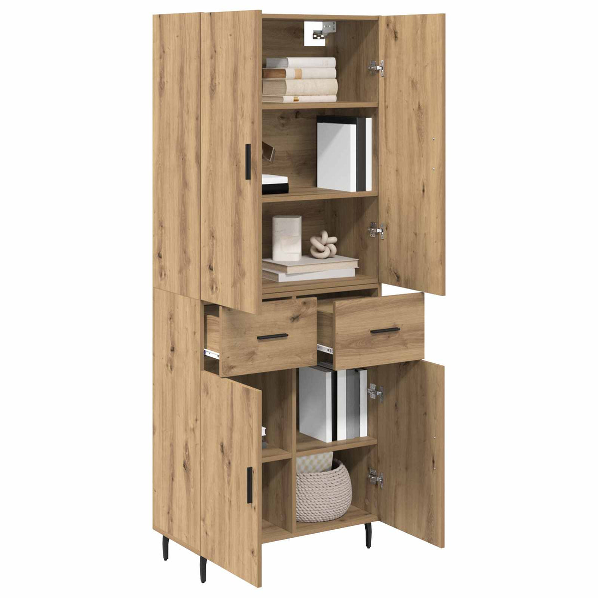 Highboard 2 kom. Umjetnički hrast 69,5 x 34 x 180 cm