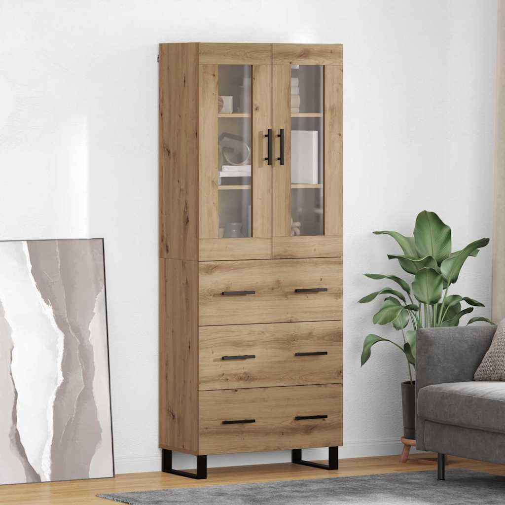 Highboard s ladicama 2 pcs Umjetnički hrast Konstruirano drvo