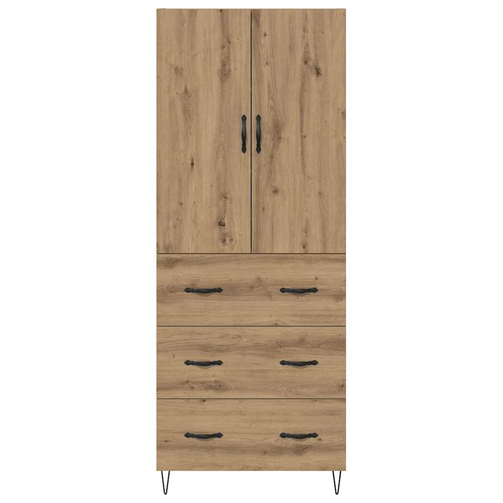Highboard 2 pcs Umjetnički hrast Inženjersko drvo i staklo