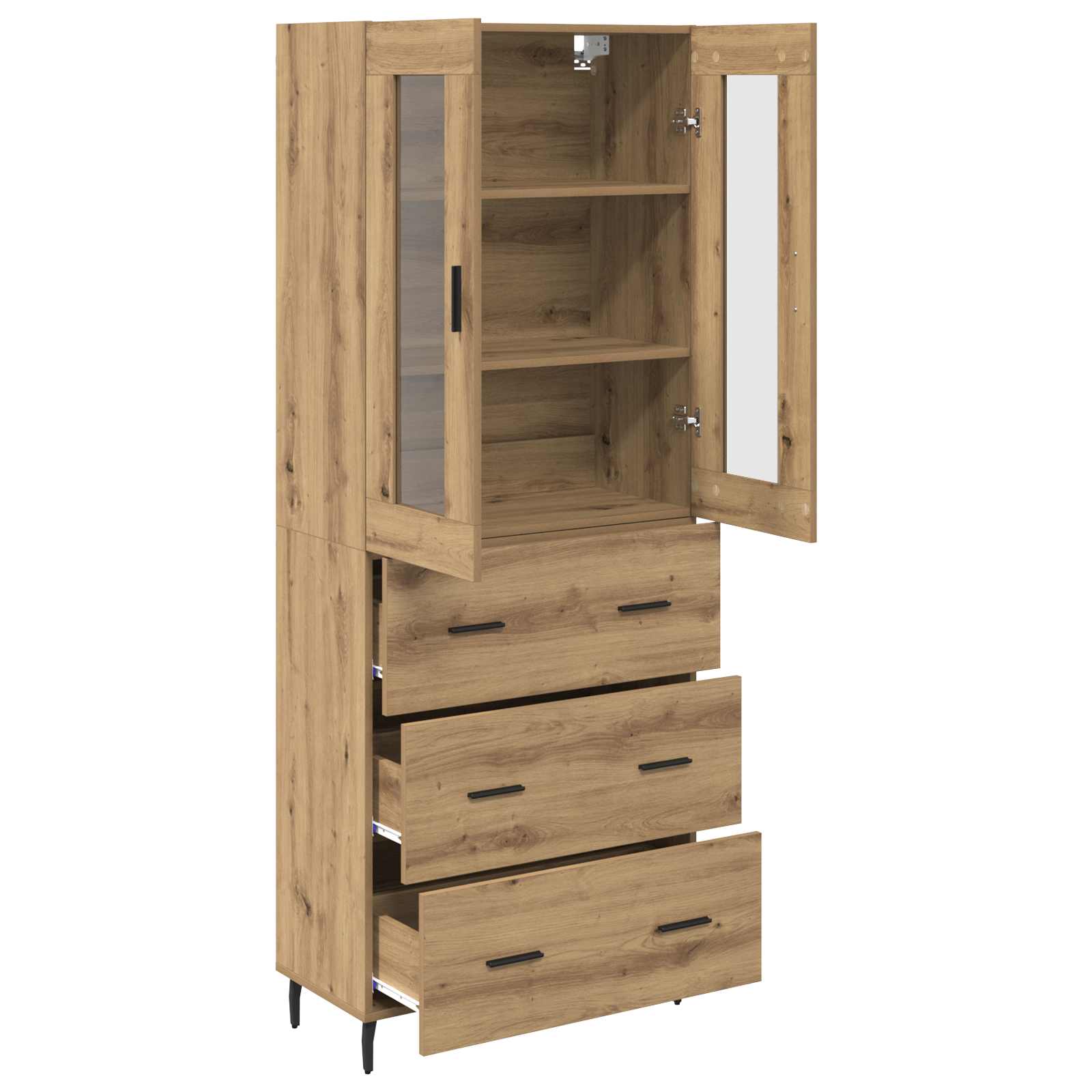 Highboard 2 kom. Umjetnički hrast 69,5 x 34 x 180 cm