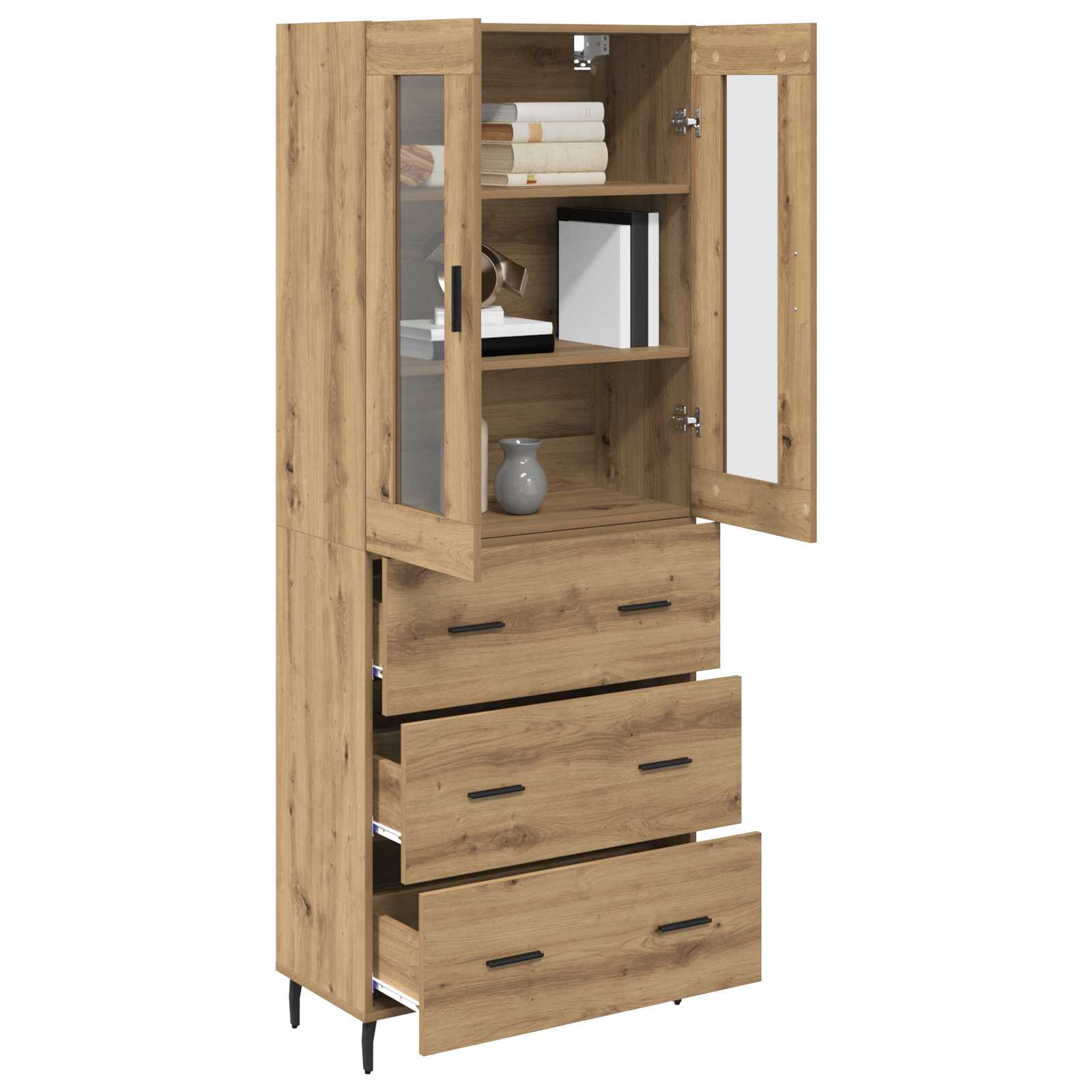 Highboard 2 kom. Umjetnički hrast 69,5 x 34 x 180 cm