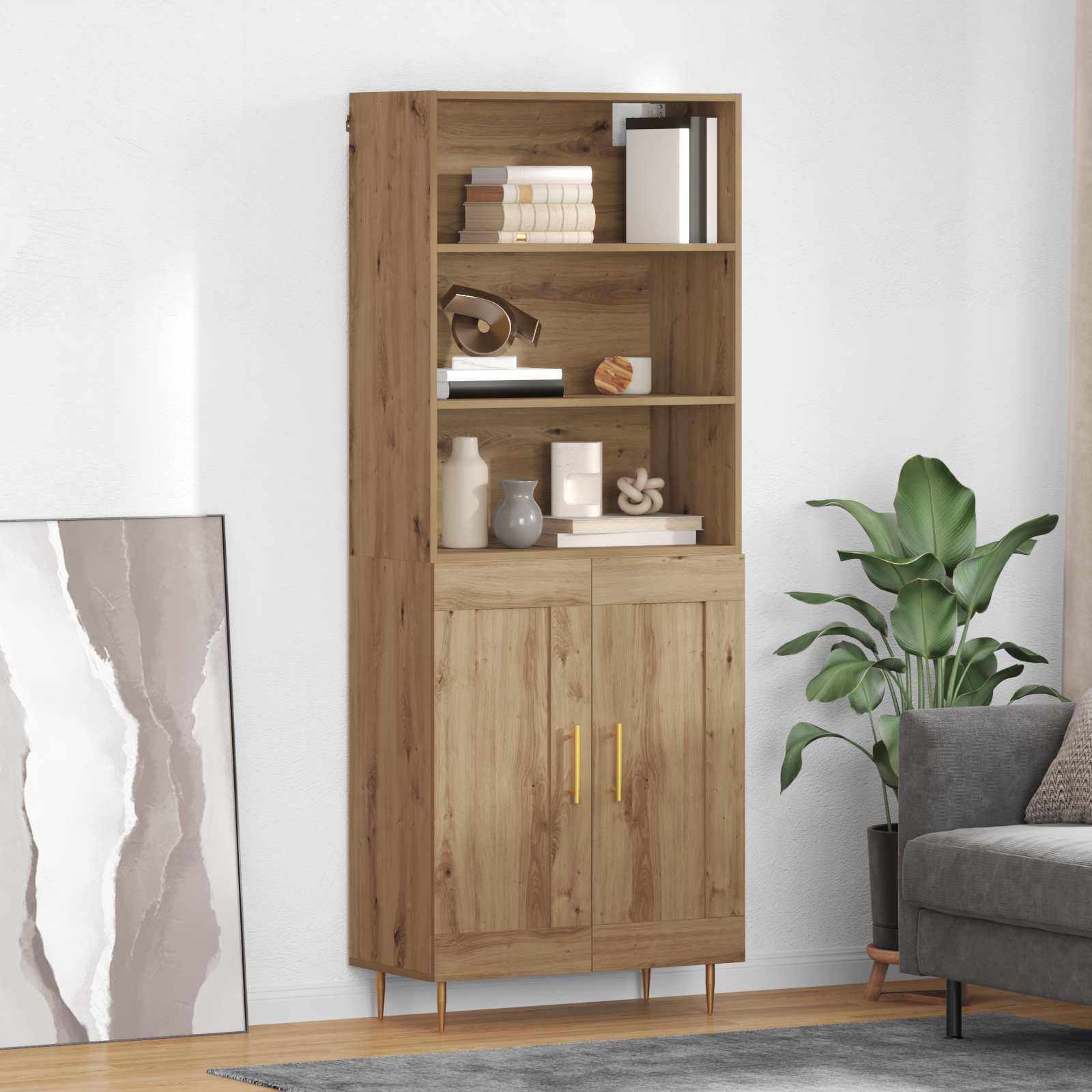 Highboard Umjetnički hrast 69,5 x 34 x 180 cm Konstruirano drvo