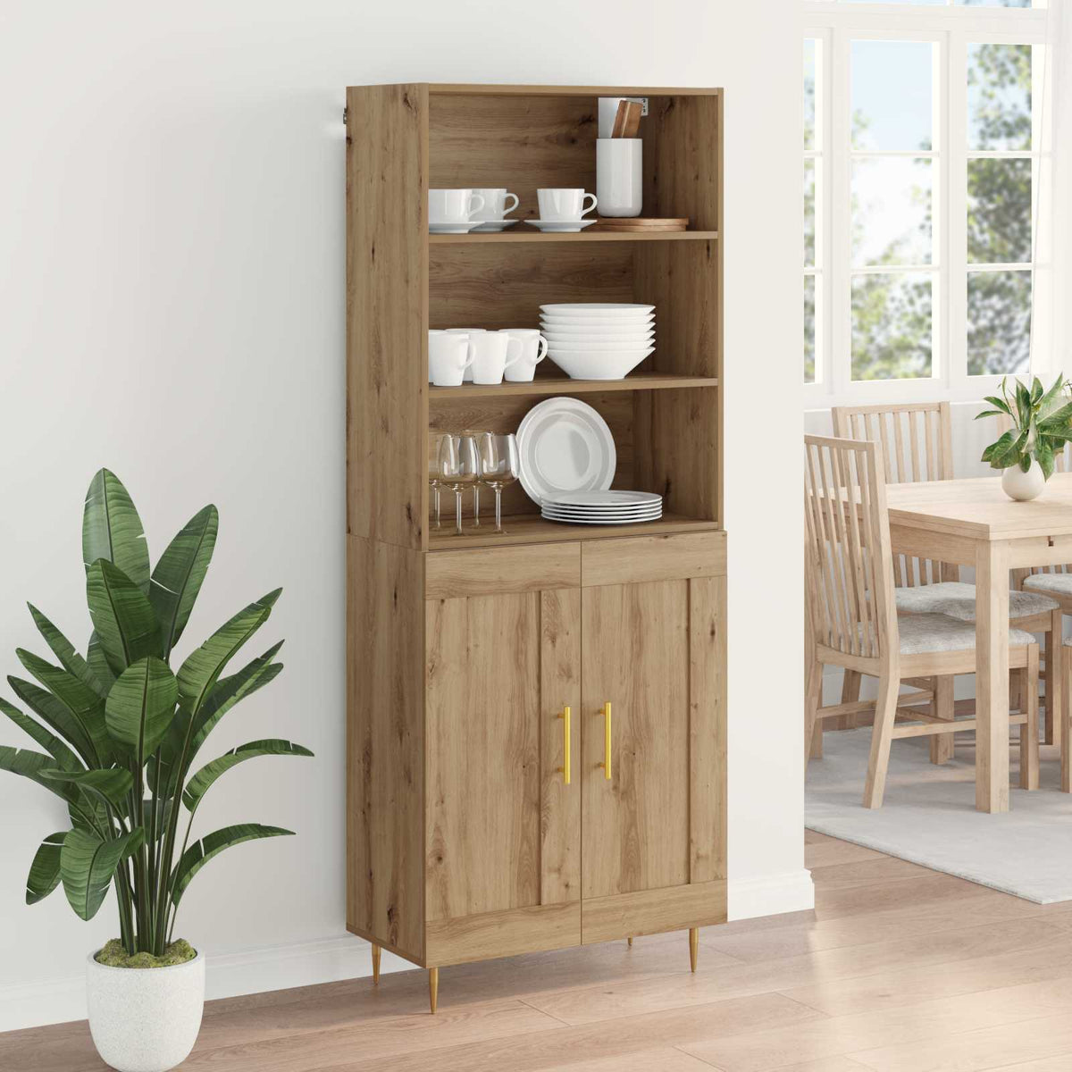 Highboard Umjetnički hrast 69,5 x 34 x 180 cm Konstruirano drvo