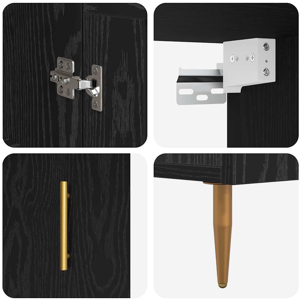 Highboard Crni hrast 69,5 x 34 x 180 cm Konstruirano drvo