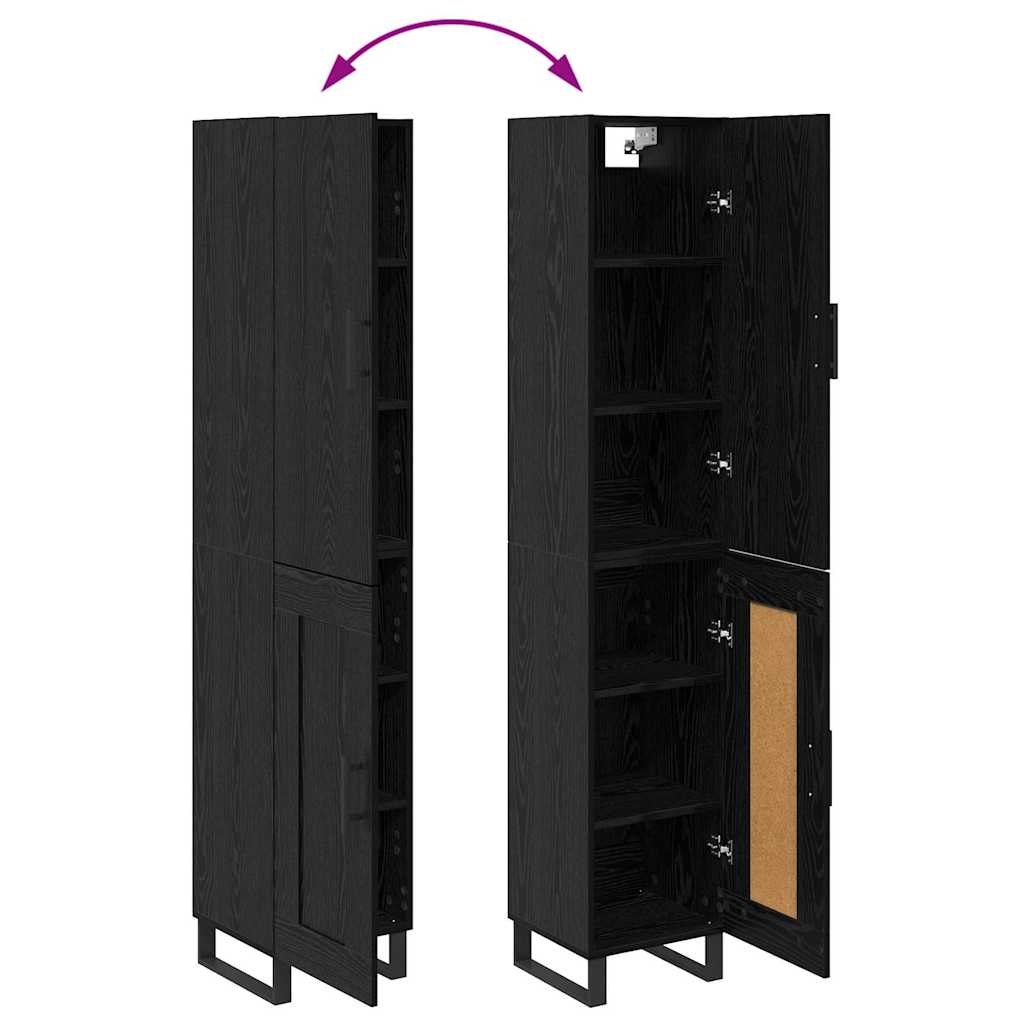 Highboard Crni hrast 34,5 x 34 x 180 cm Konstruirano drvo