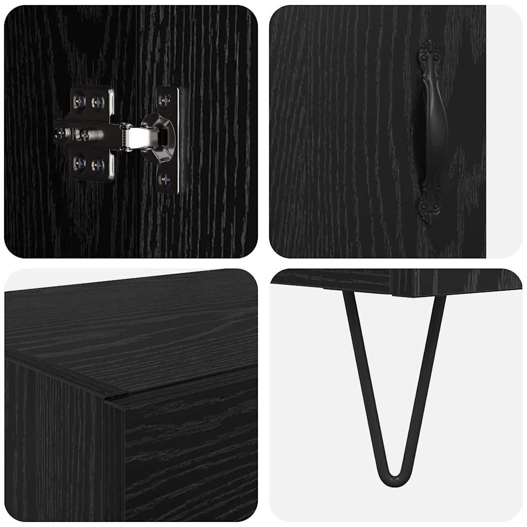 Highboard Crni hrast 69,5 x 34 x 180 cm Konstruirano drvo