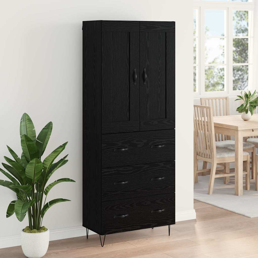 Highboard Crni hrast 69,5 x 34 x 180 cm Konstruirano drvo