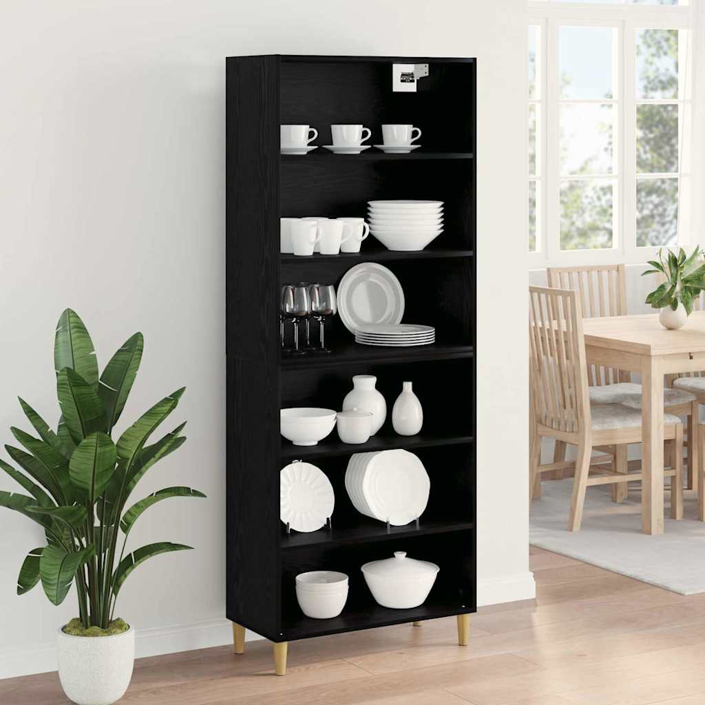 Highboard Crni hrast 69,5 x 32,5 x 180 cm Konstruirano drvo