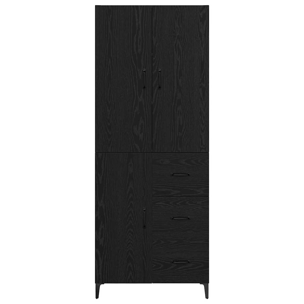 Highboard Zidne Crni hrast 69,5 x 34 x 180 cm Konstruirano drvo