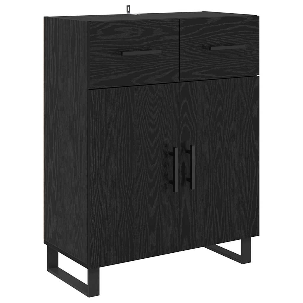 Highboard 2 pcs Crni hrast 69,5 x 34 x 180 cm Konstruirano drvo