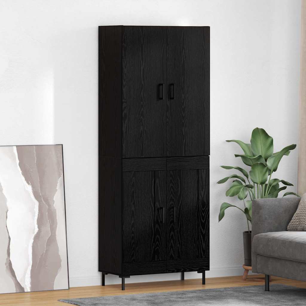 Highboard Zidne Crni hrast 69,5 x 34 x 180 cm Konstruirano drvo
