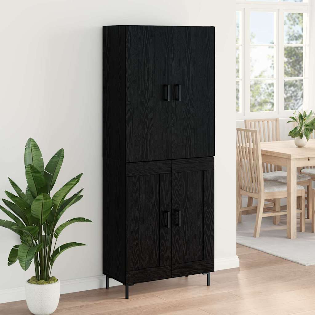 Highboard Zidne Crni hrast 69,5 x 34 x 180 cm Konstruirano drvo