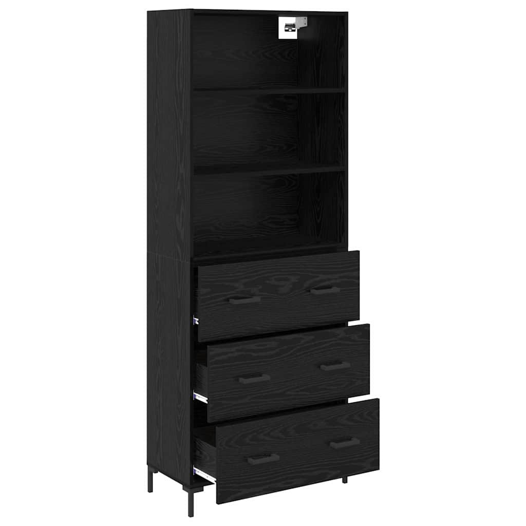 Highboard Crni hrast 69,5 x 34 x 180 cm Konstruirano drvo