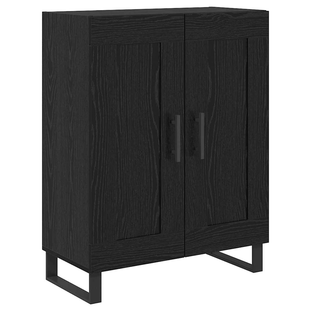 Highboard 2 pcs Crni hrast Inženjerska drva i staklo