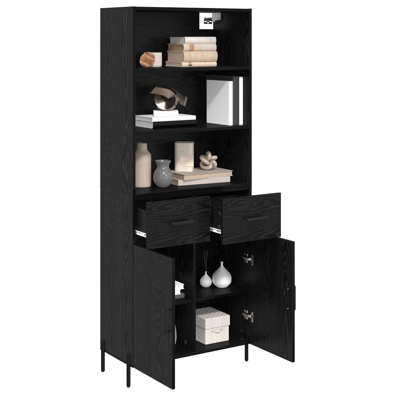 Highboard Crni hrast 69,5 x 34 x 180 cm Konstruirano drvo