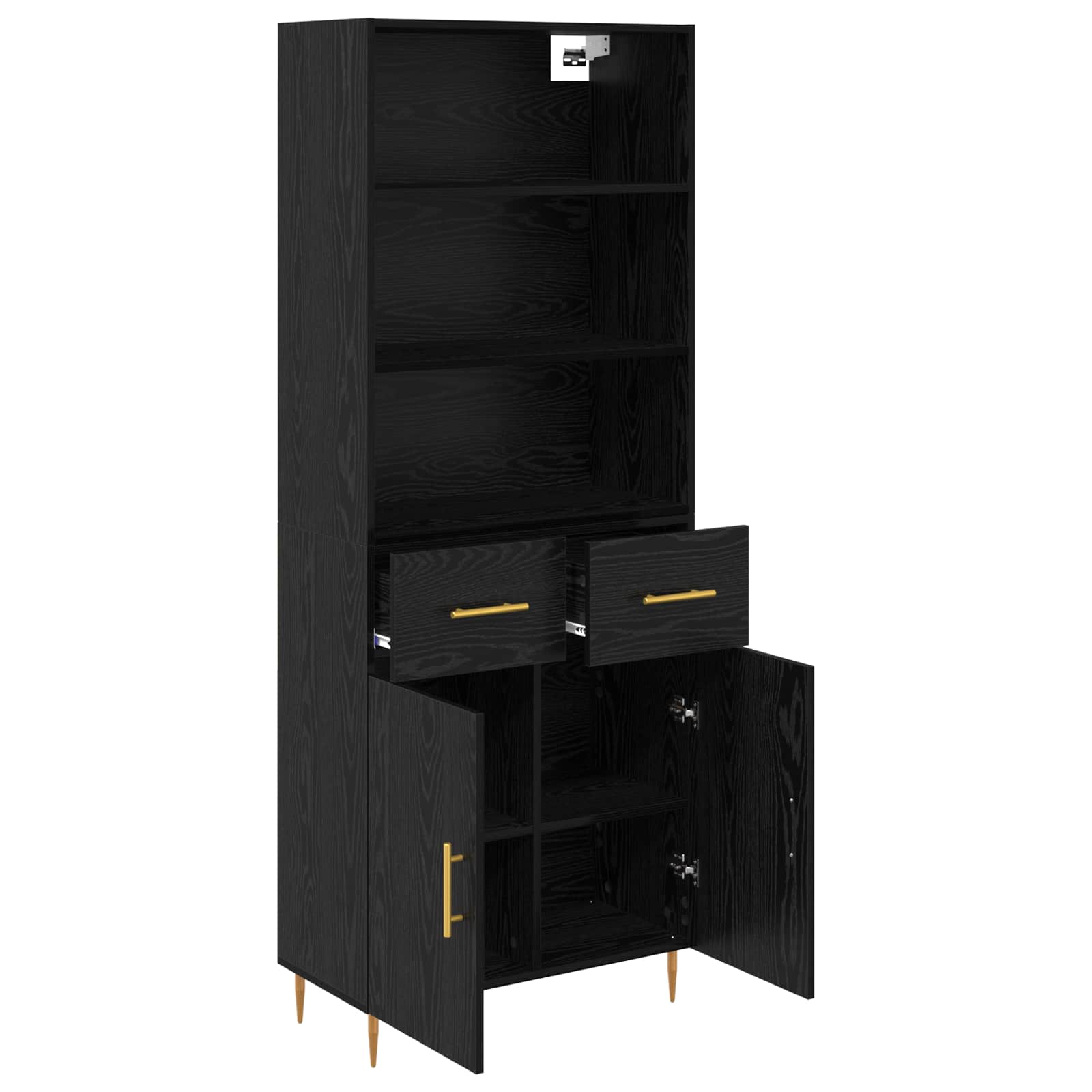 Highboard Crni hrast 69,5 x 34 x 180 cm Konstruirano drvo