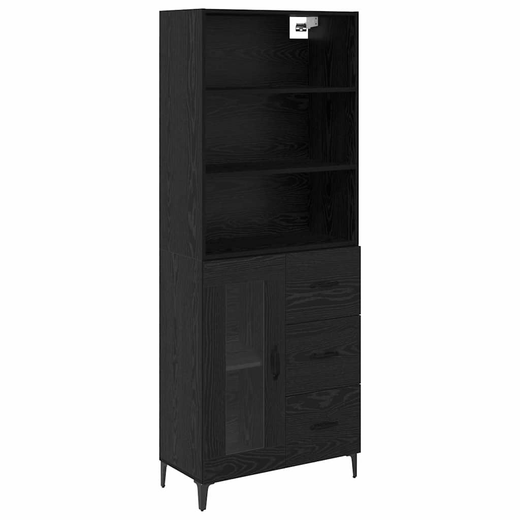 Highboard Crni hrast 69,5 x 34 x 180 cm Konstruirano drvo
