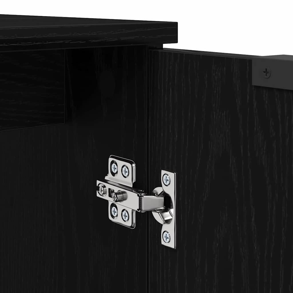 Set ormarića za kupaonicu 3 pcs Crni hrast Konstruirano drvo
