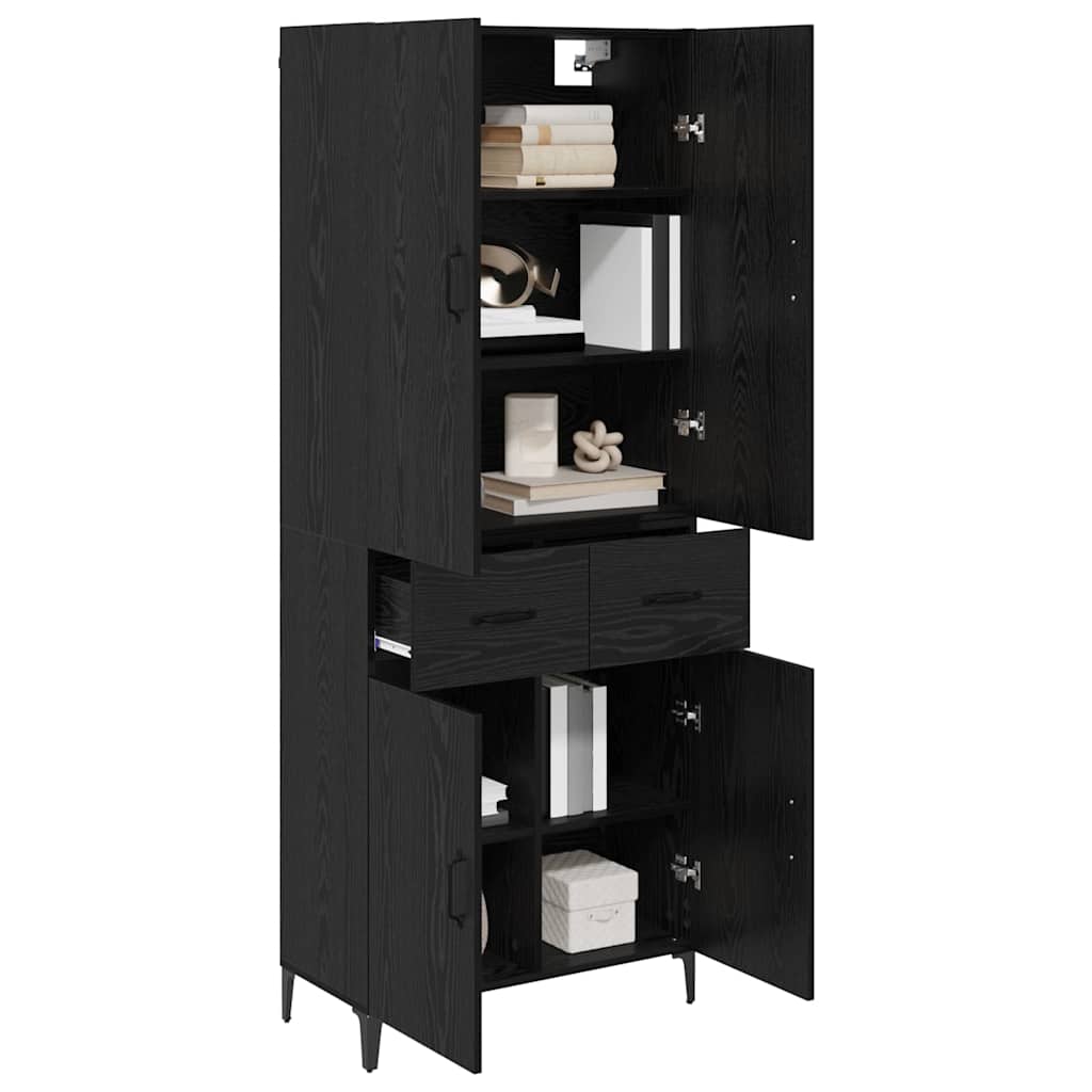 Highboard Zidne Crni hrast 69,5 x 34 x 180 cm Konstruirano drvo