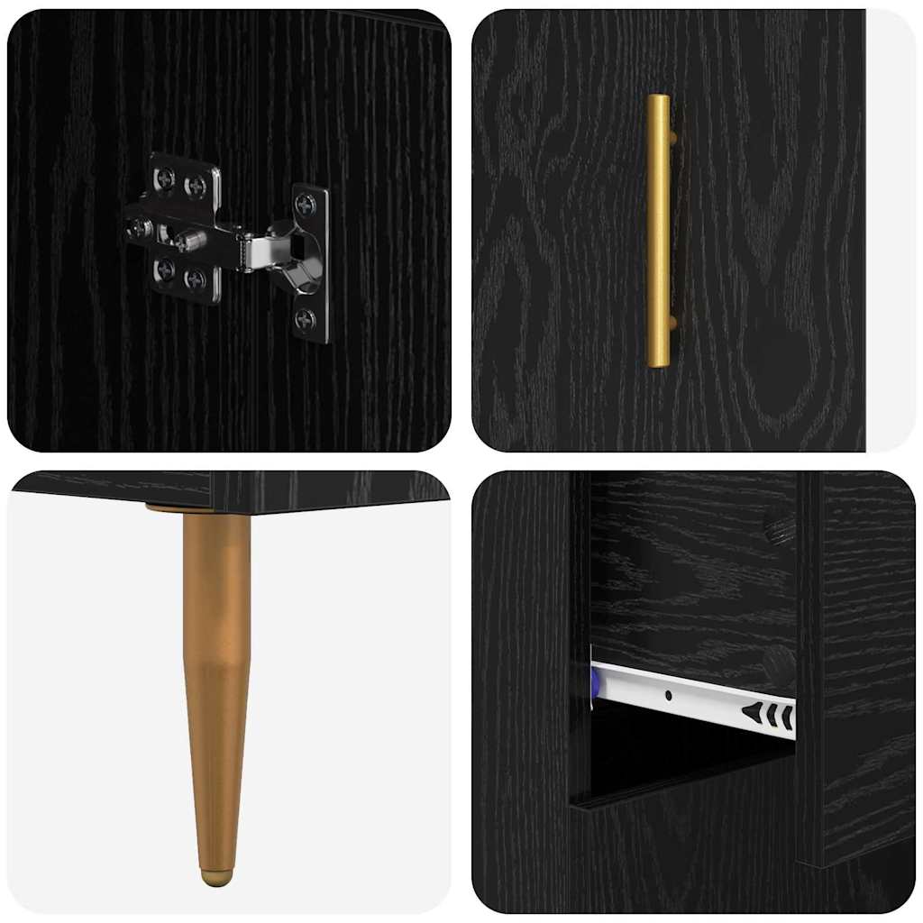 Highboard Zidne Crni hrast 69,5 x 34 x 180 cm Konstruirano drvo