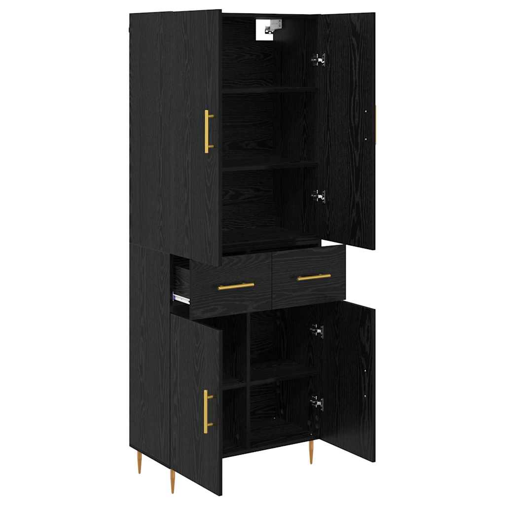 Highboard Zidne Crni hrast 69,5 x 34 x 180 cm Konstruirano drvo