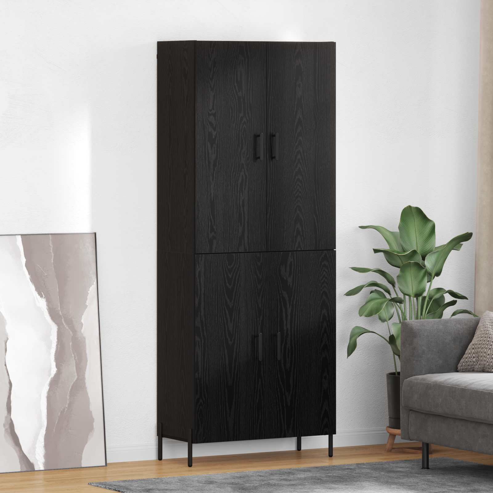 Highboard Crni hrast 69,5 x 34 x 180 cm Konstruirano drvo