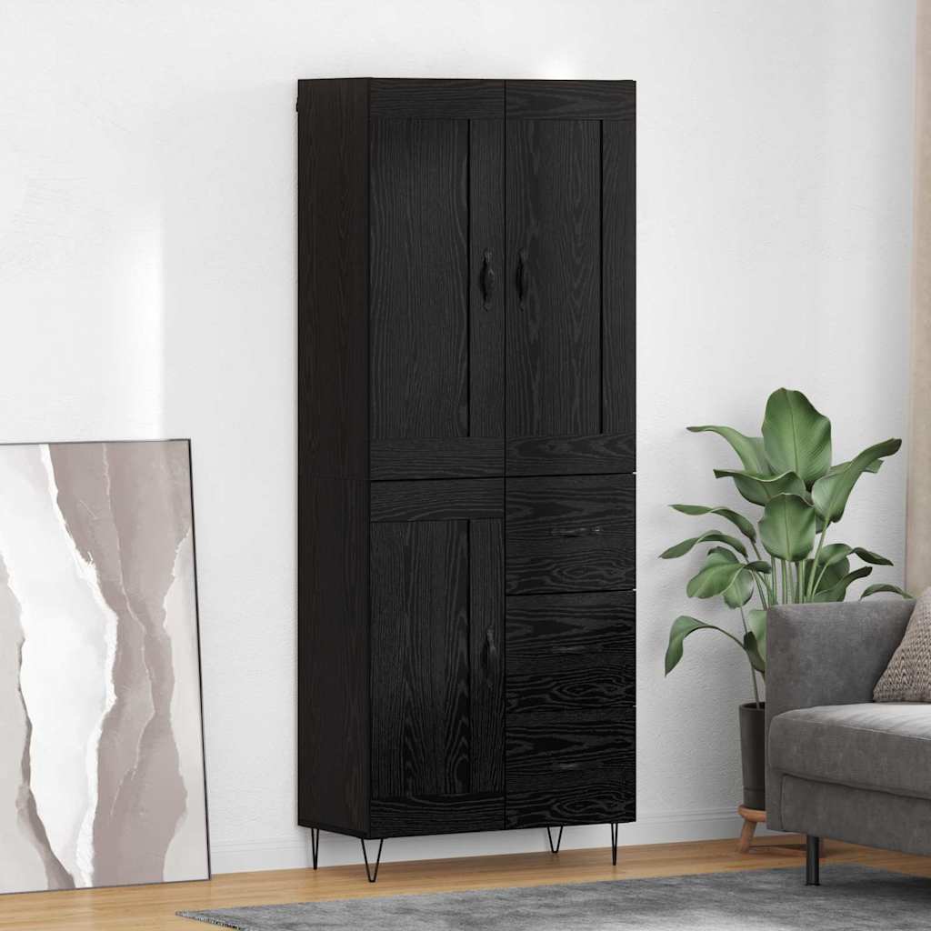 Highboard Crni hrast 69,5 x 34 x 180 cm Konstruirano drvo