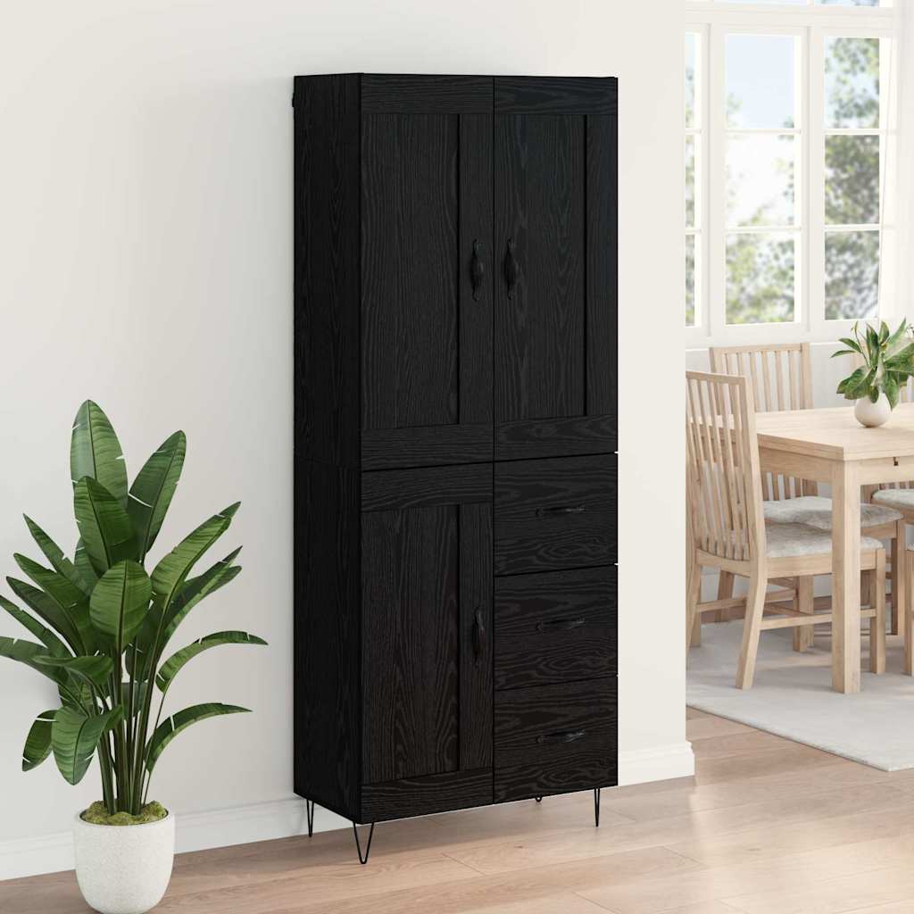 Highboard Crni hrast 69,5 x 34 x 180 cm Konstruirano drvo