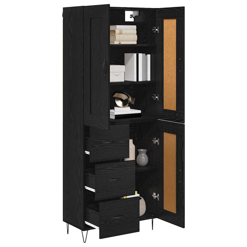 Highboard Crni hrast 69,5 x 34 x 180 cm Konstruirano drvo