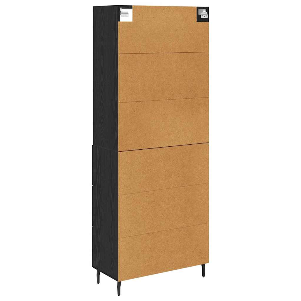 Highboard s ladicama Crni hrast 69,5 x 34 x 180 cm