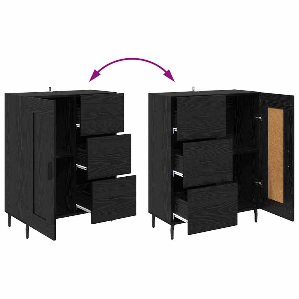 Highboard s ladicama Crni hrast 69,5 x 34 x 180 cm