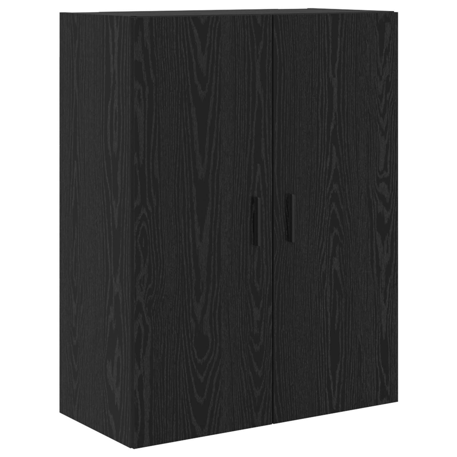 Highboard 2 pcs Crni hrast Inženjerska drva i staklo
