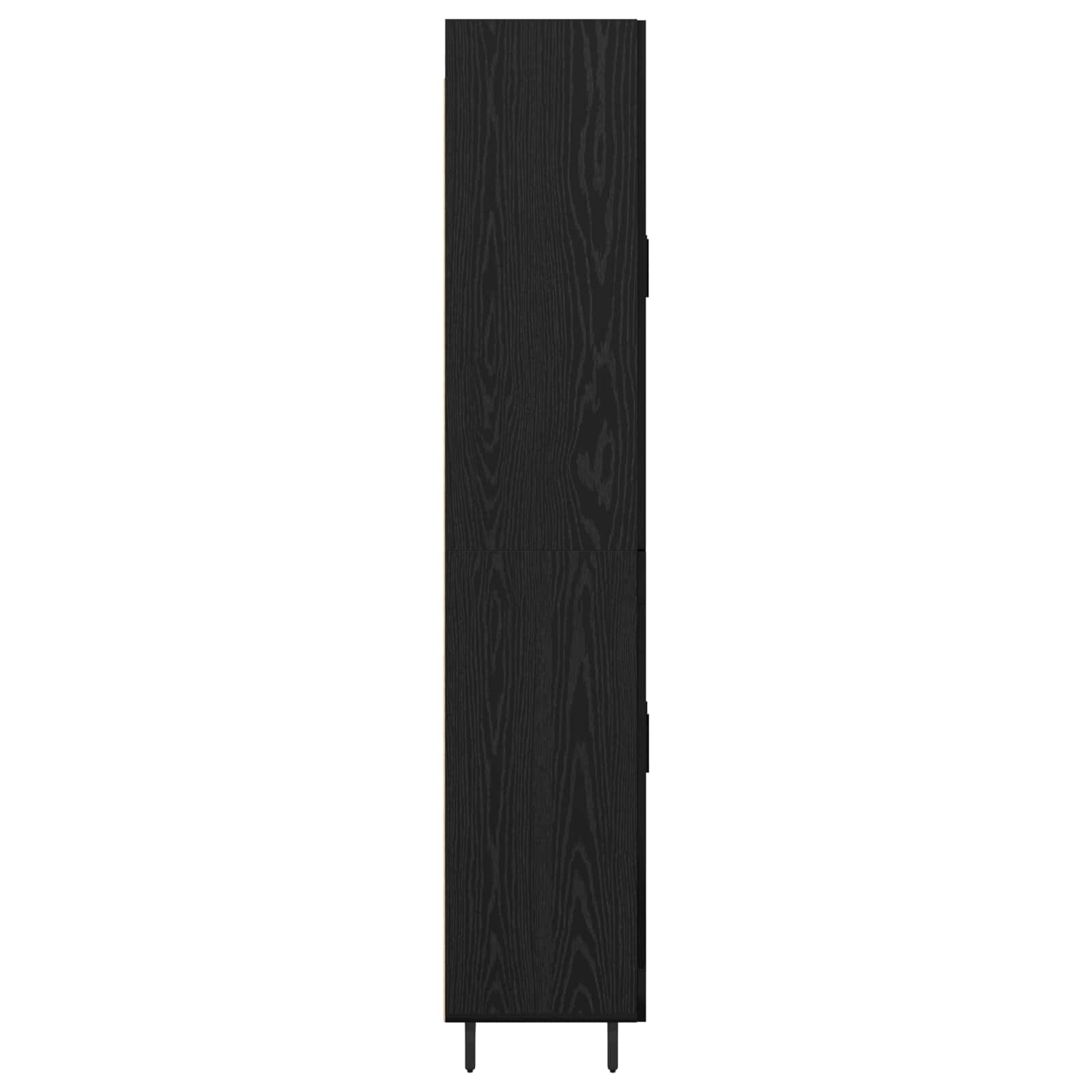 Highboard 2 pcs Crni hrast Inženjerska drva i staklo