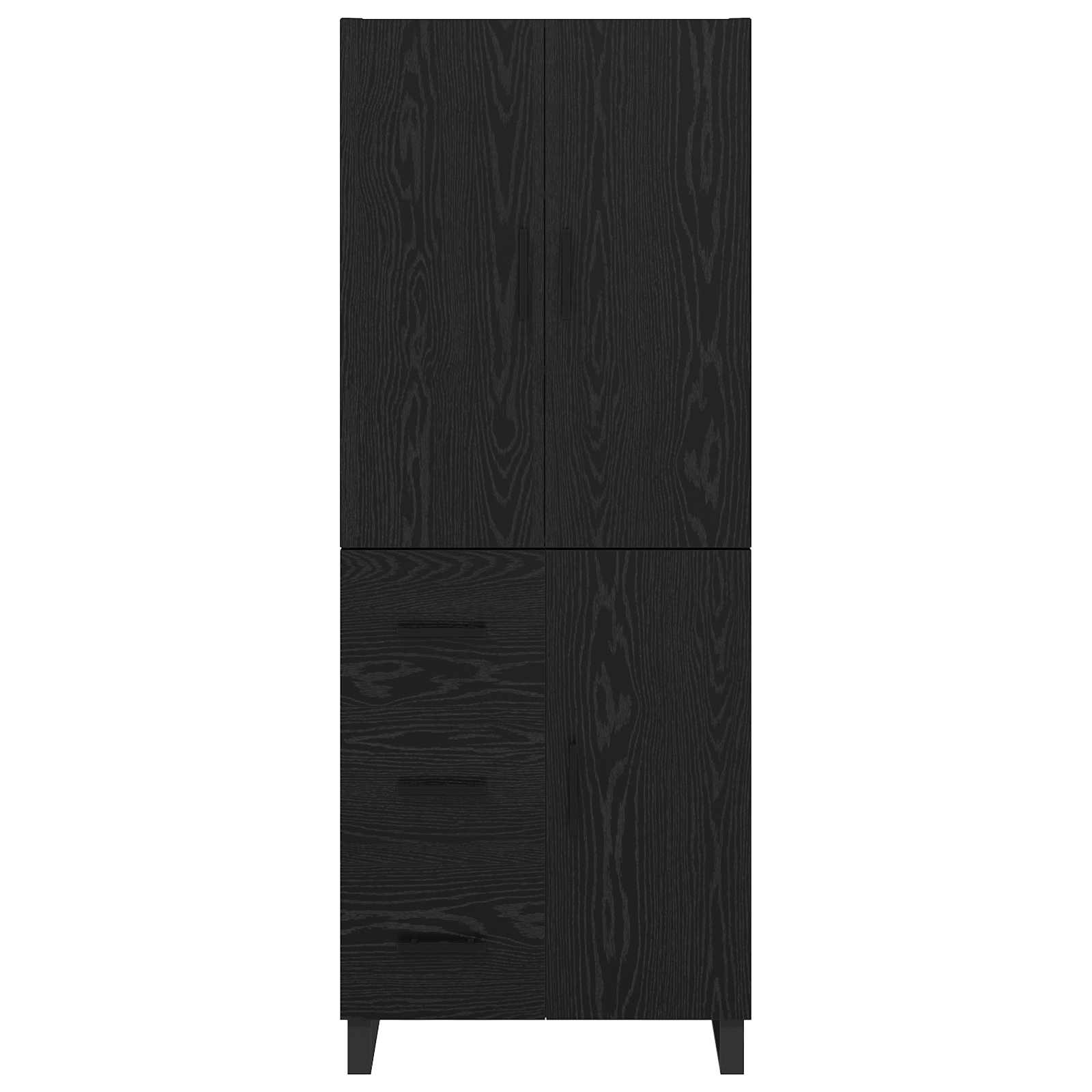 Highboard s ladicama 2 pcs Crni hrast 69,5 x 34 x 180 cm