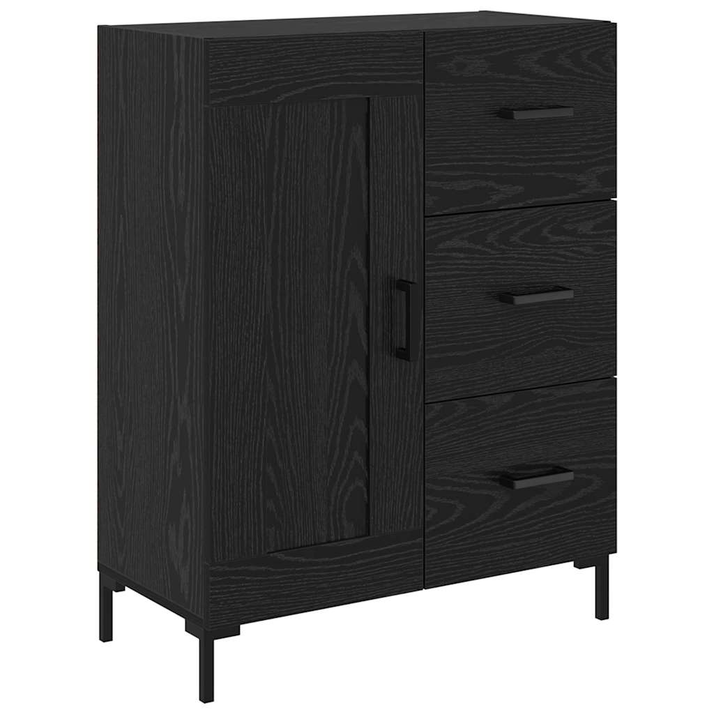 Highboard s ladicama 2 pcs Crni hrast Konstruirano drvo