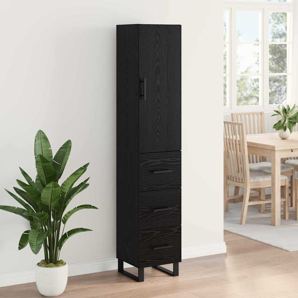 Highboard Crni hrast 34,5 x 34 x 180 cm Konstruirano drvo