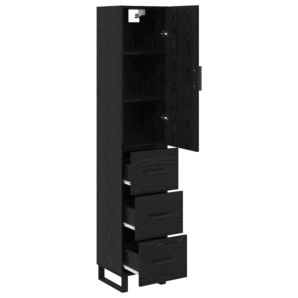 Highboard Crni hrast 34,5 x 34 x 180 cm Konstruirano drvo