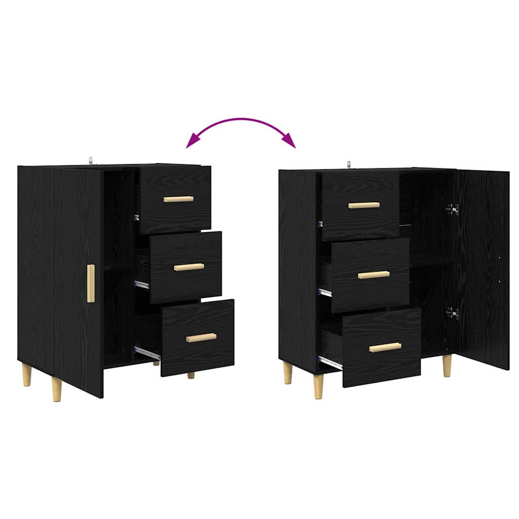 Highboard Crni hrast 69,5 x 32,5 x 180 cm Konstruirano drvo