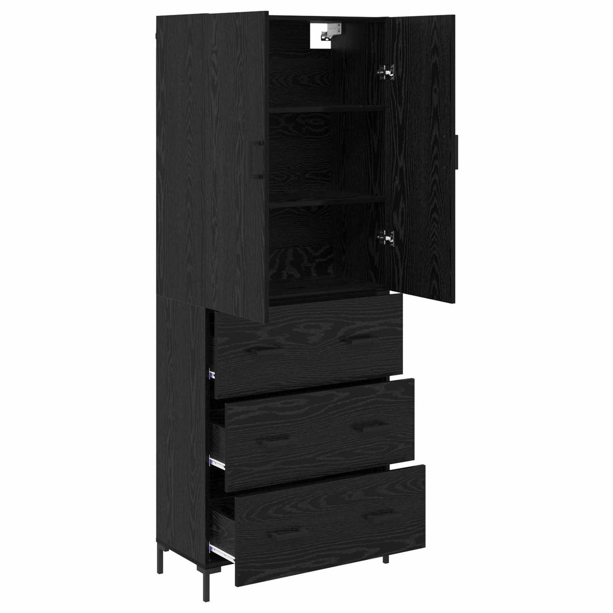 Highboard Crni hrast 69,5 x 34 x 180 cm Konstruirano drvo