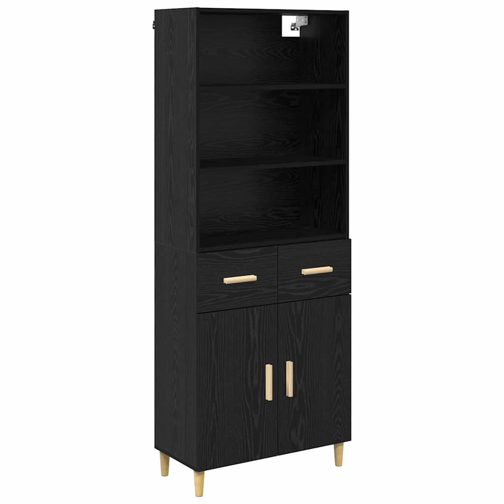 Highboard Crni hrast 69,5 x 32,5 x 180 cm Konstruirano drvo