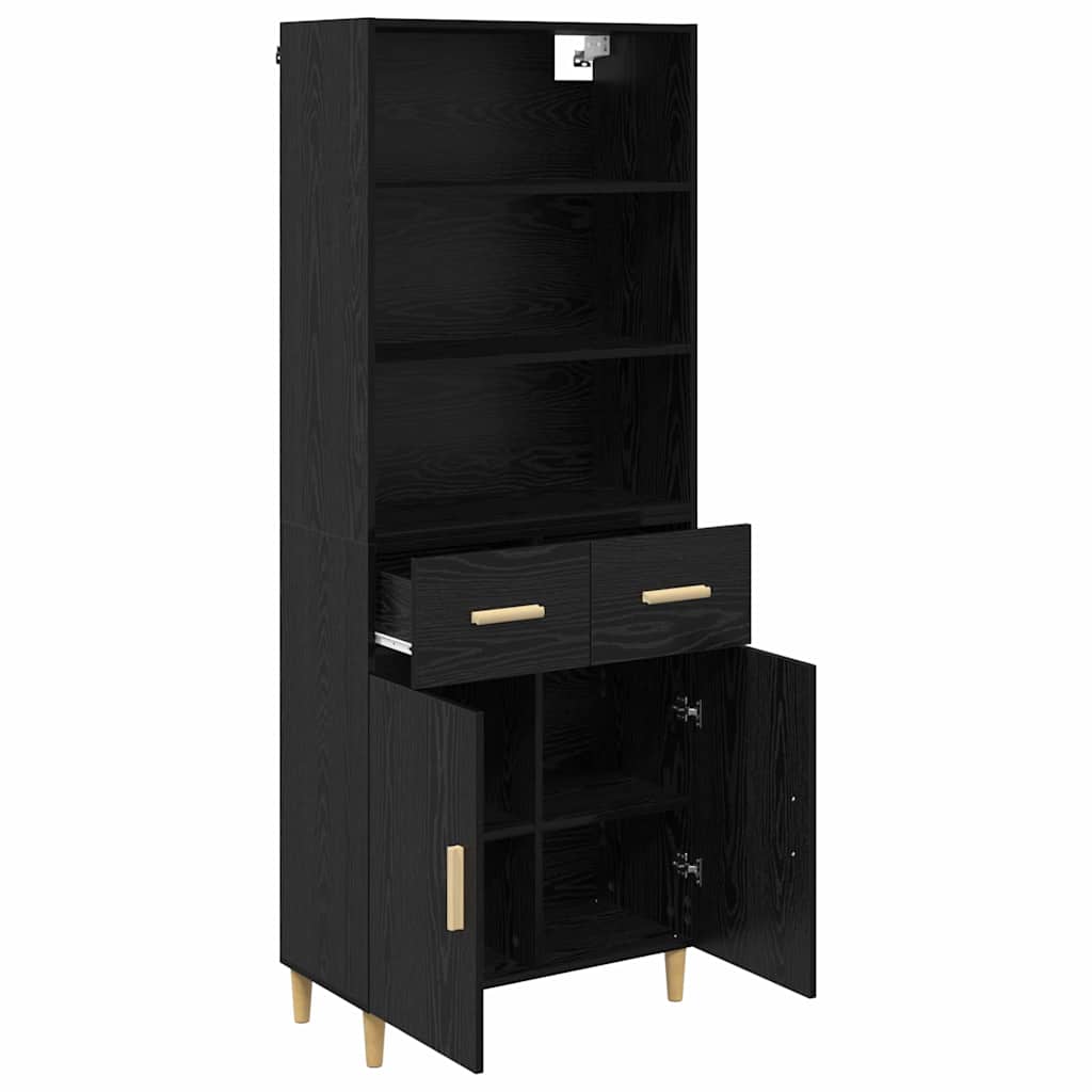 Highboard Crni hrast 69,5 x 32,5 x 180 cm Konstruirano drvo