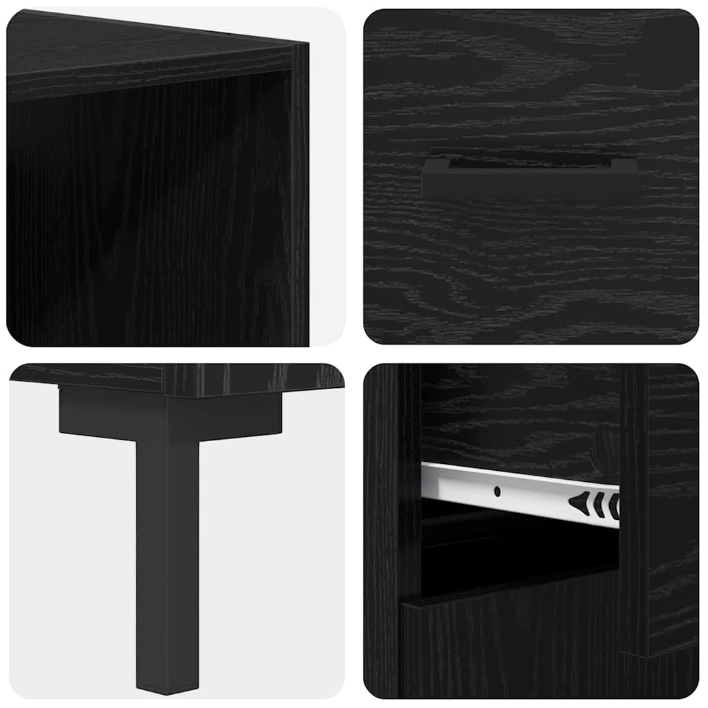 Highboard Crni hrast 69,5 x 34 x 180 cm Konstruirano drvo