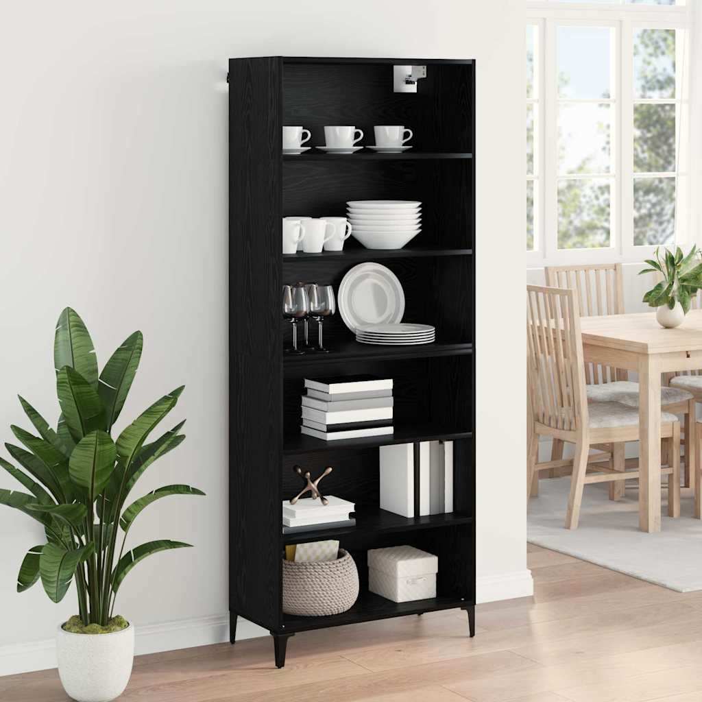 Highboard Crni hrast 69,5 x 34 x 180 cm Konstruirano drvo