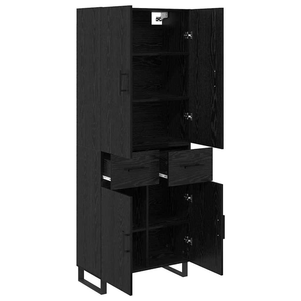 Highboard s ladicama 2 pcs Crni hrast 69,5 x 34 x 180 cm