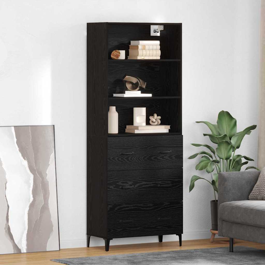 Highboard Crni hrast 69,5 x 34 x 180 cm Konstruirano drvo